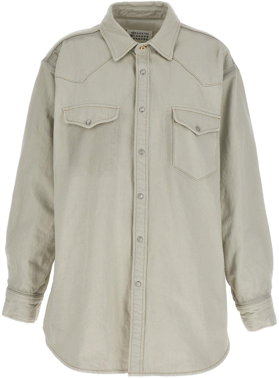 Maison Margiela White Cotton Denim Jacket Wit