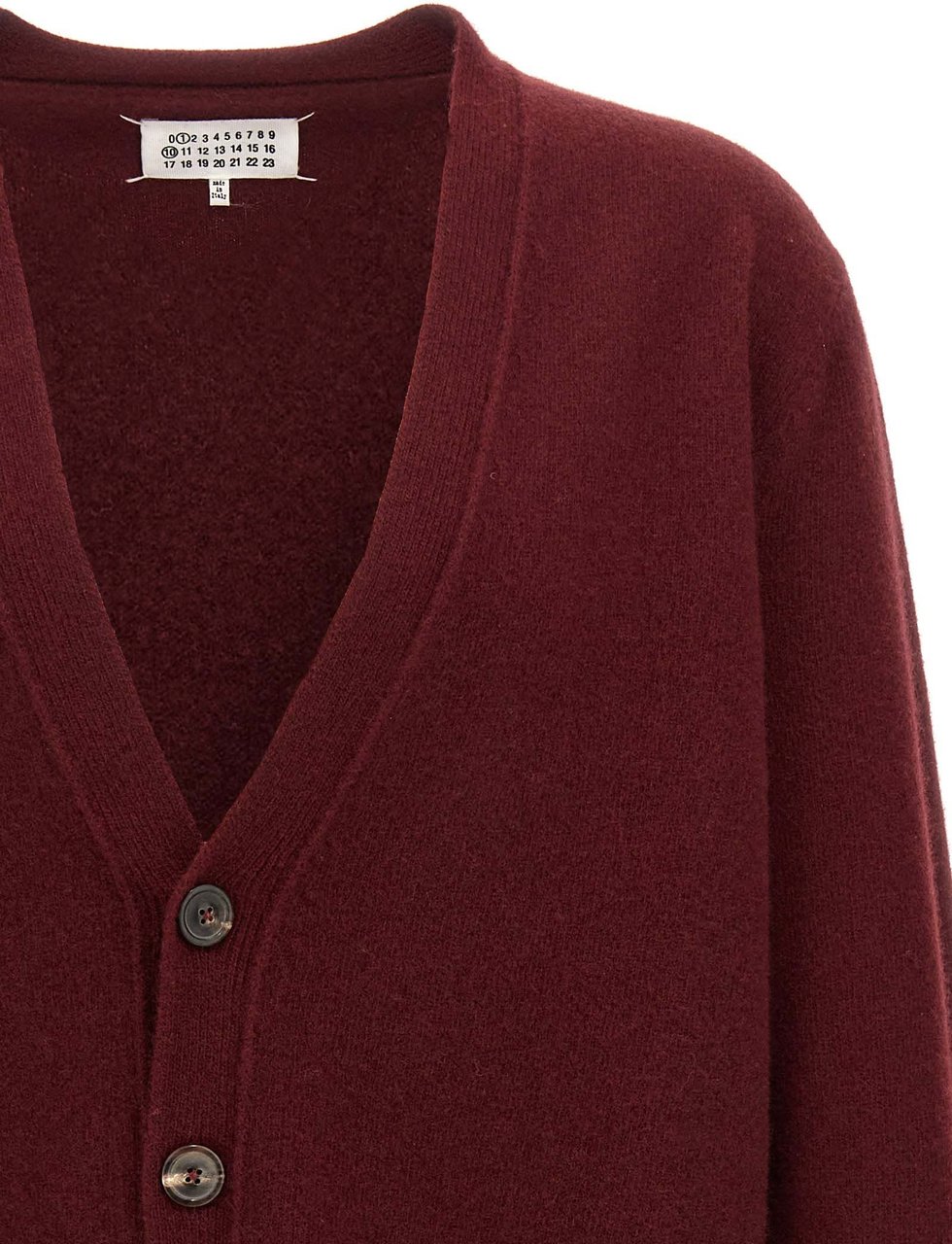 Maison Margiela Bordeaux Wool Cardigan Maroon