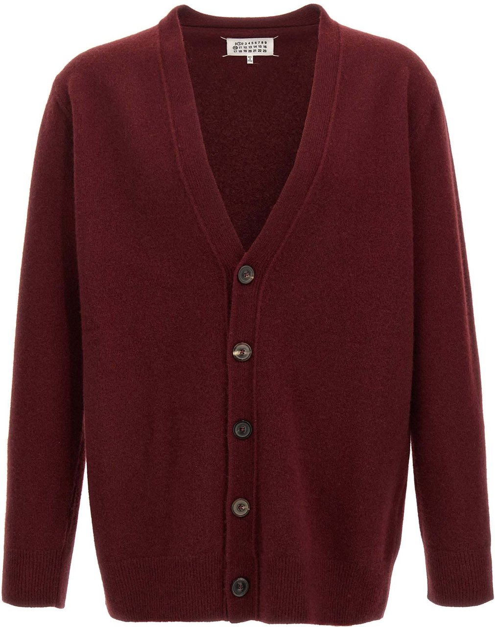 Maison Margiela Bordeaux Wool Cardigan Maroon