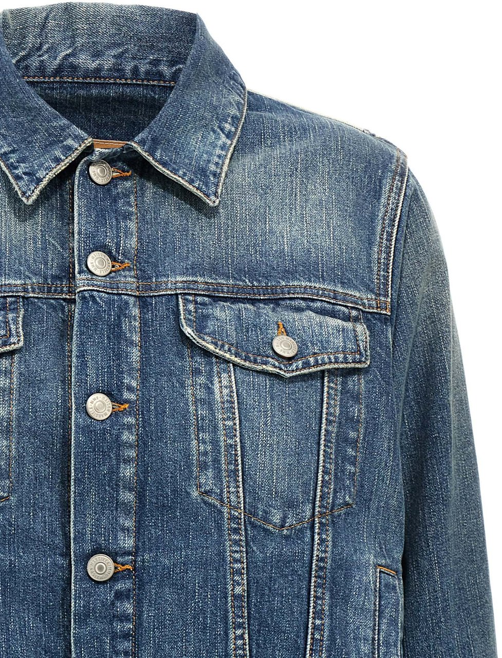 Maison Margiela MM6 Maison Margiela Blue Cotton Denim Jacket Blauw