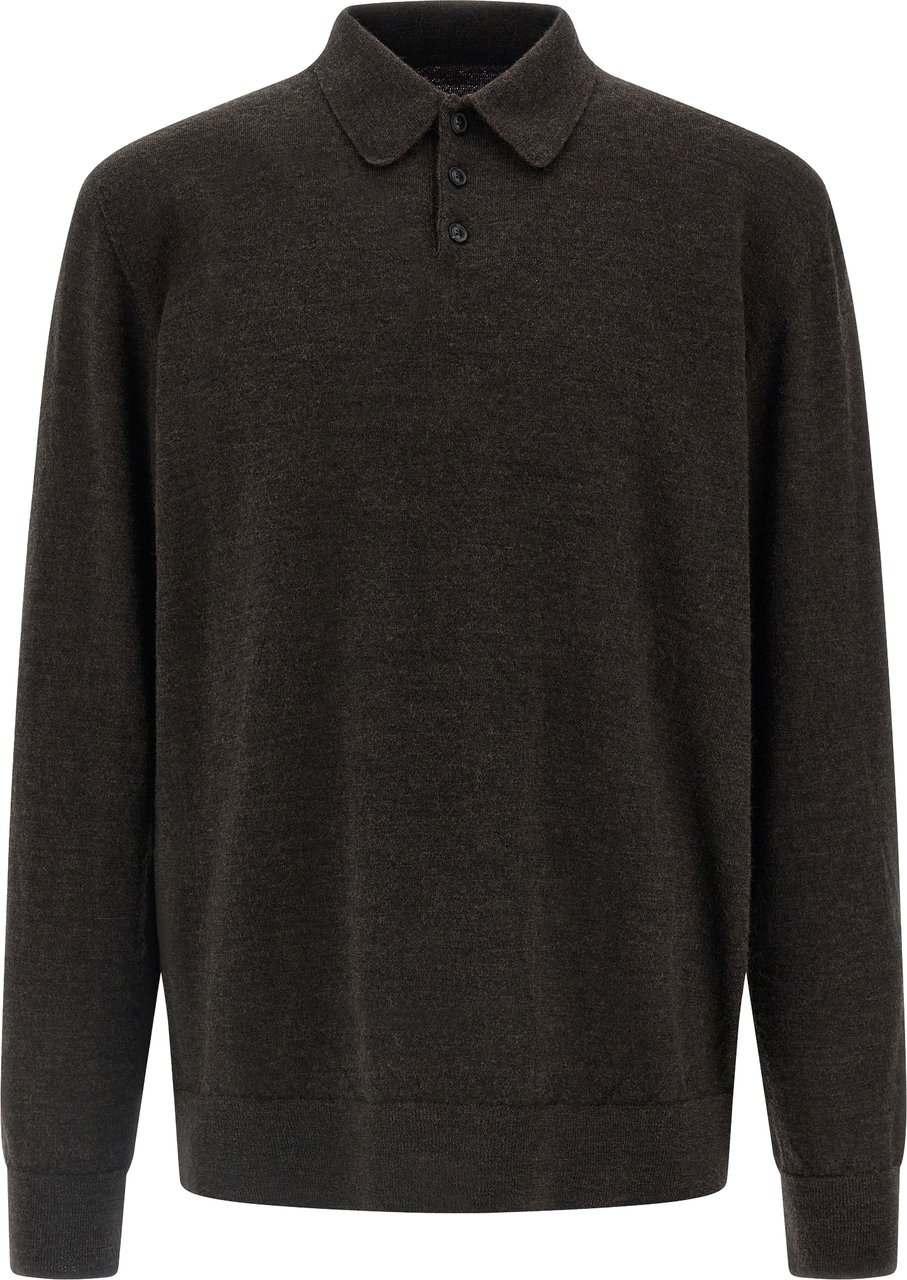 Maison Margiela Brown Wool Polo Shirt Bruin