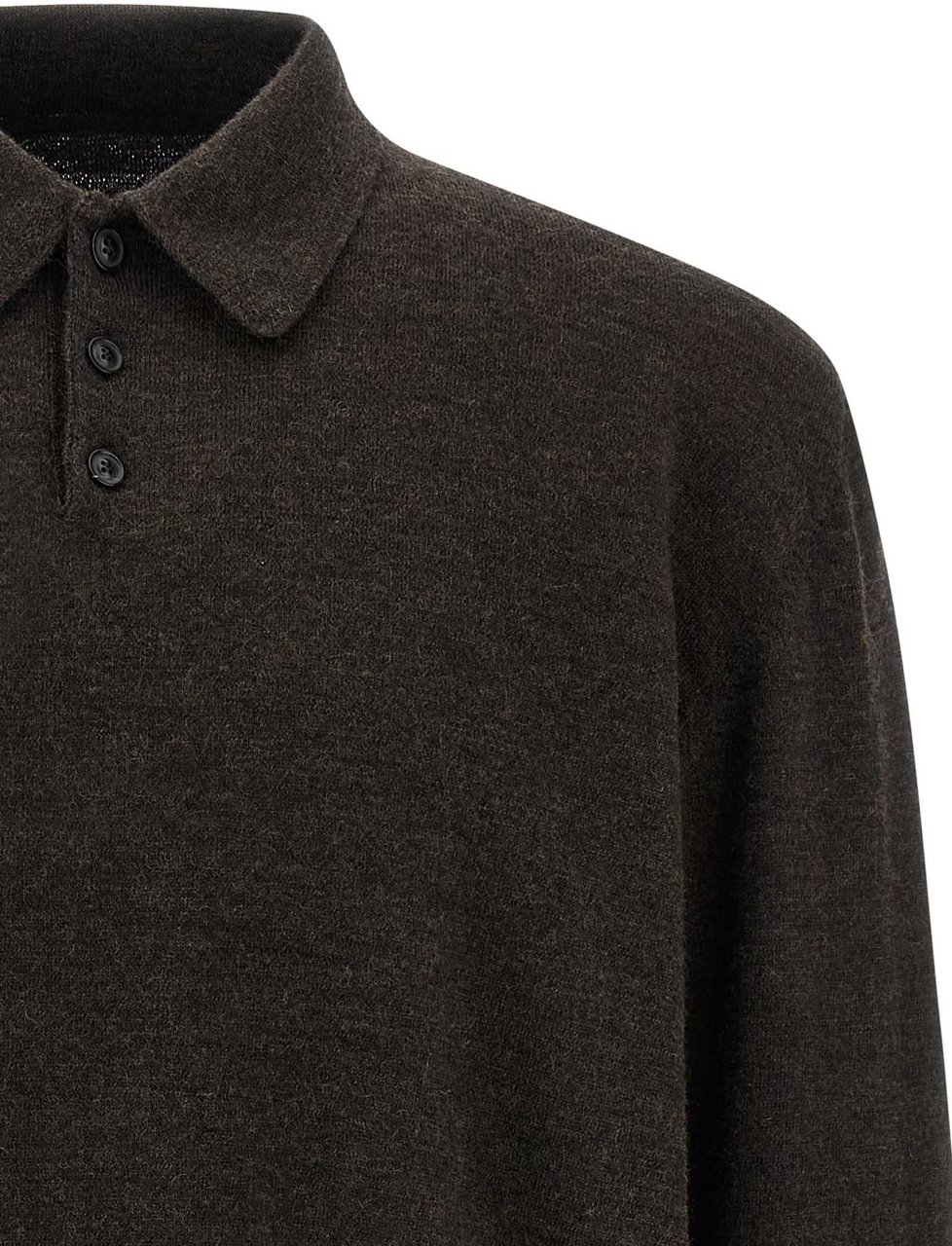 Maison Margiela Brown Wool Polo Shirt Bruin
