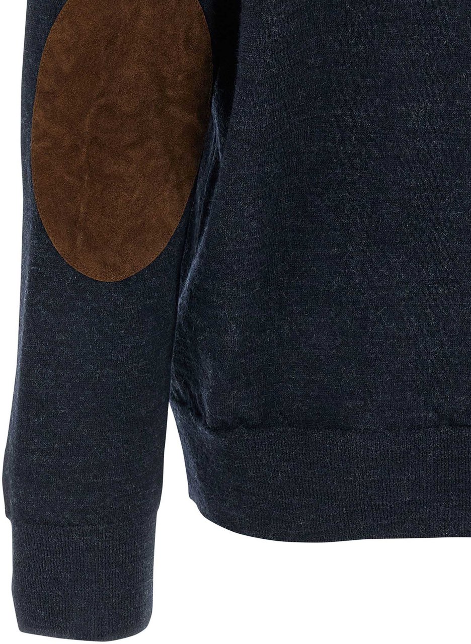 Maison Margiela Blue Wool Polo Shirt Blauw