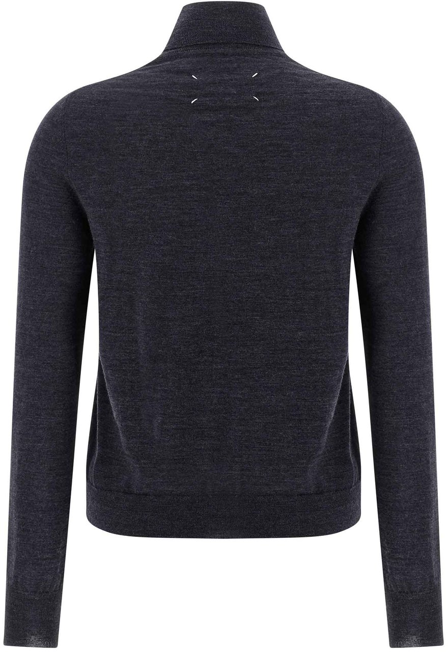 Maison Margiela Blue Wool Cardigan Blauw