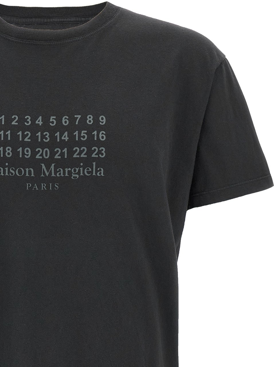 Maison Margiela Black Cotton T-Shirt Zwart