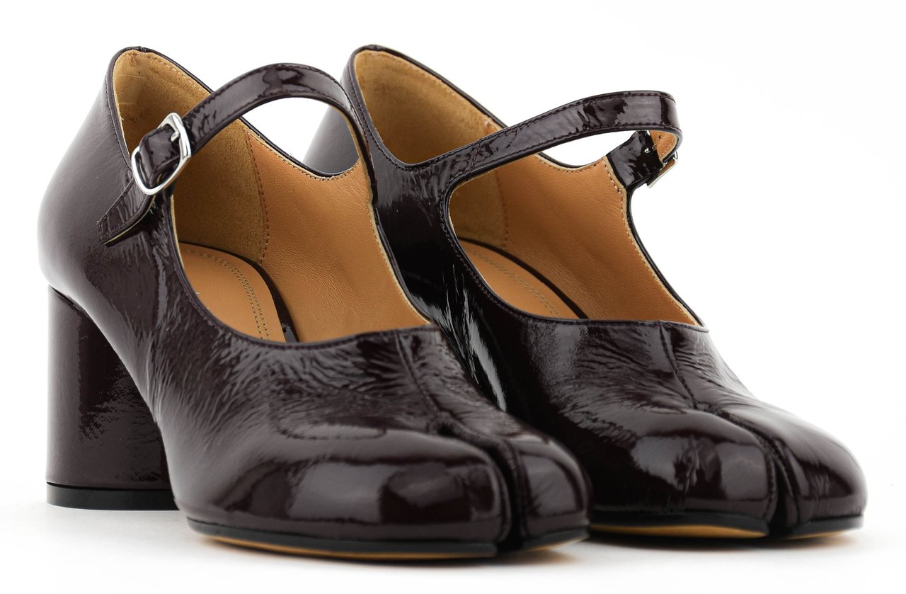Maison Margiela Tabi Mary-jane Burgundy Rood