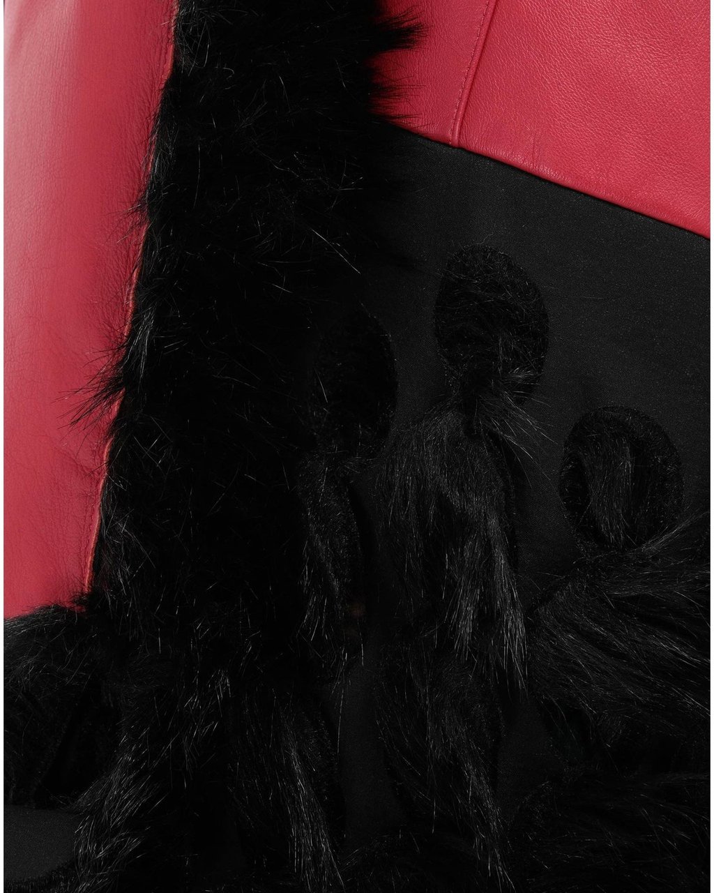 Maison Margiela Maison Margiela Faux Fur Trimmed Leather Cape Jacket Rood