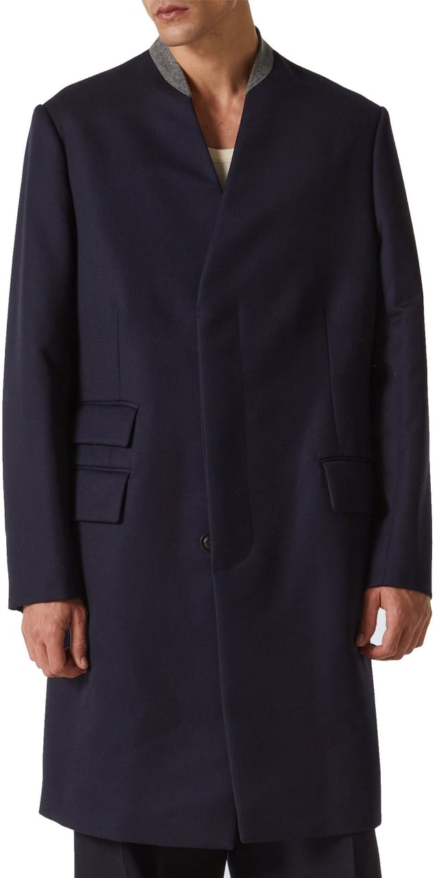 Maison Margiela Wool Coat Blauw