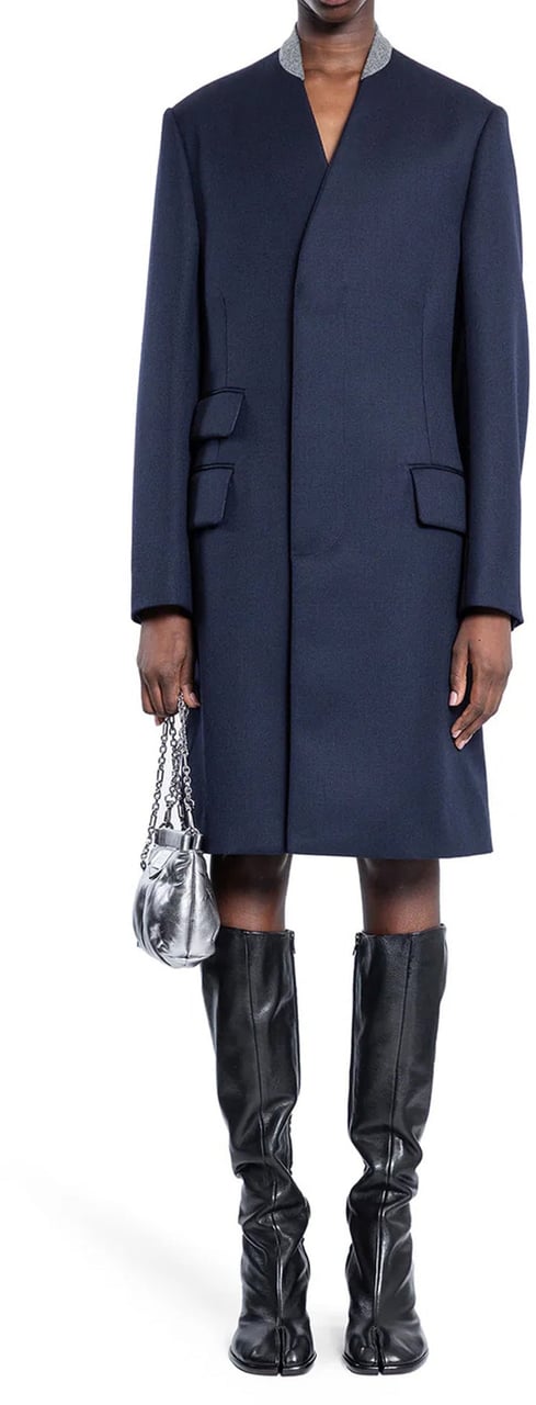 Maison Margiela Wool Cavalry Coat Blauw