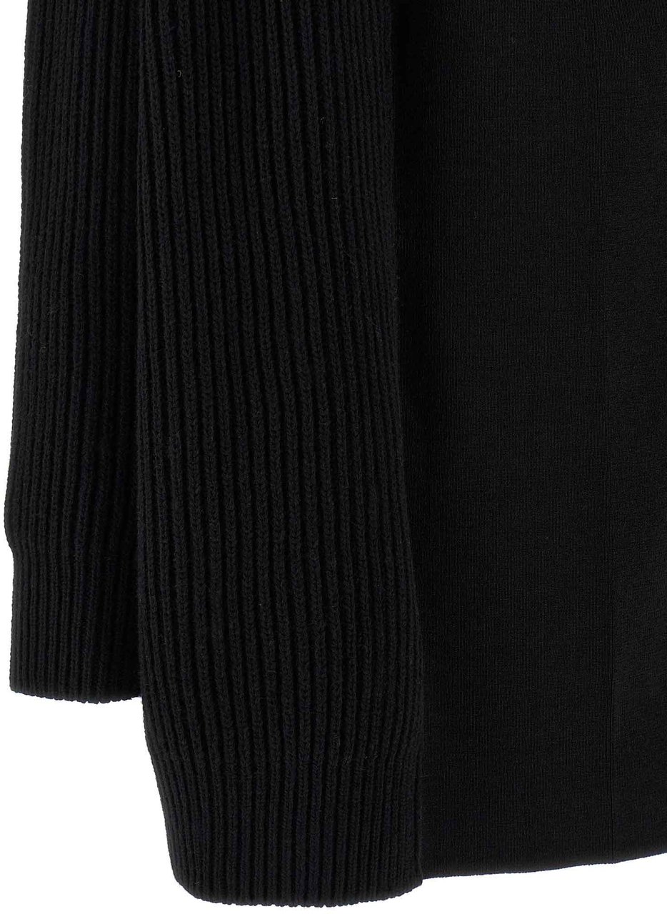 Maison Margiela MM6 Maison Margiela Black Wool Short Dress Zwart