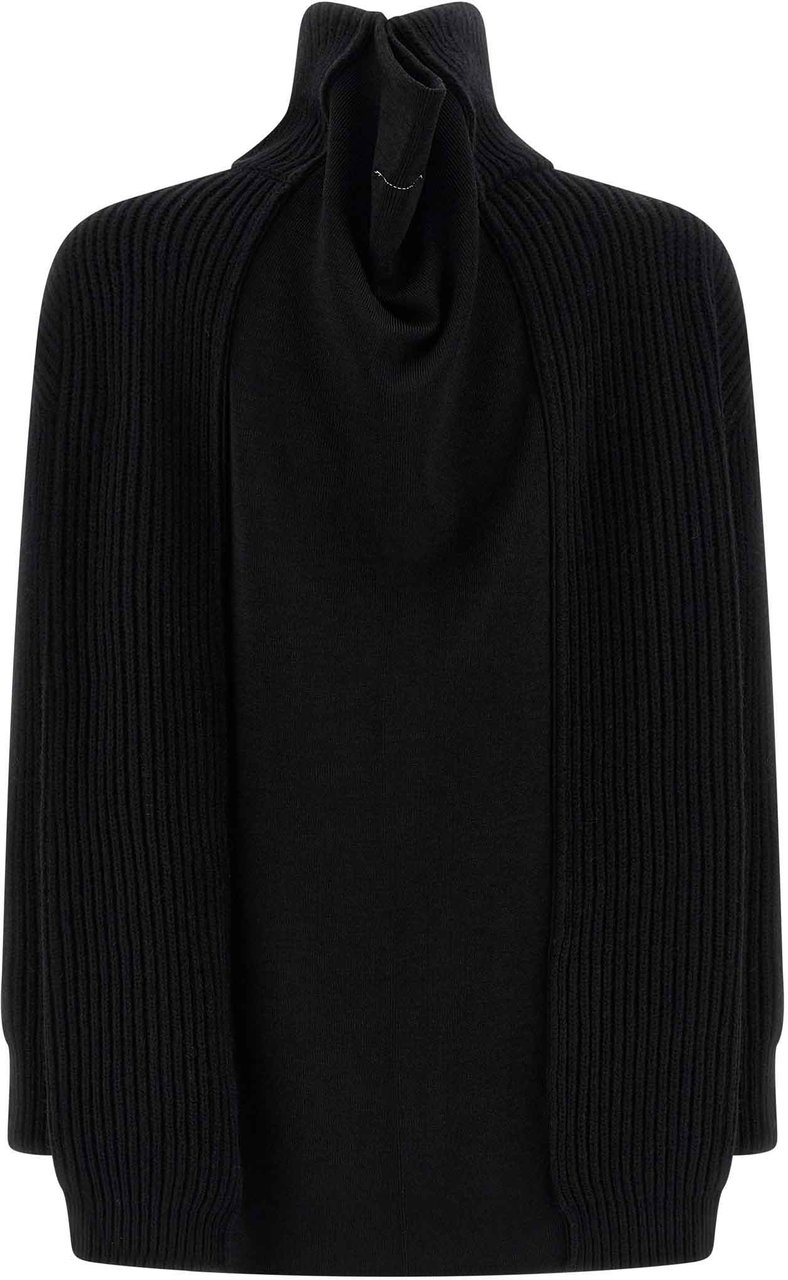 Maison Margiela MM6 Maison Margiela Black Wool Short Dress Zwart