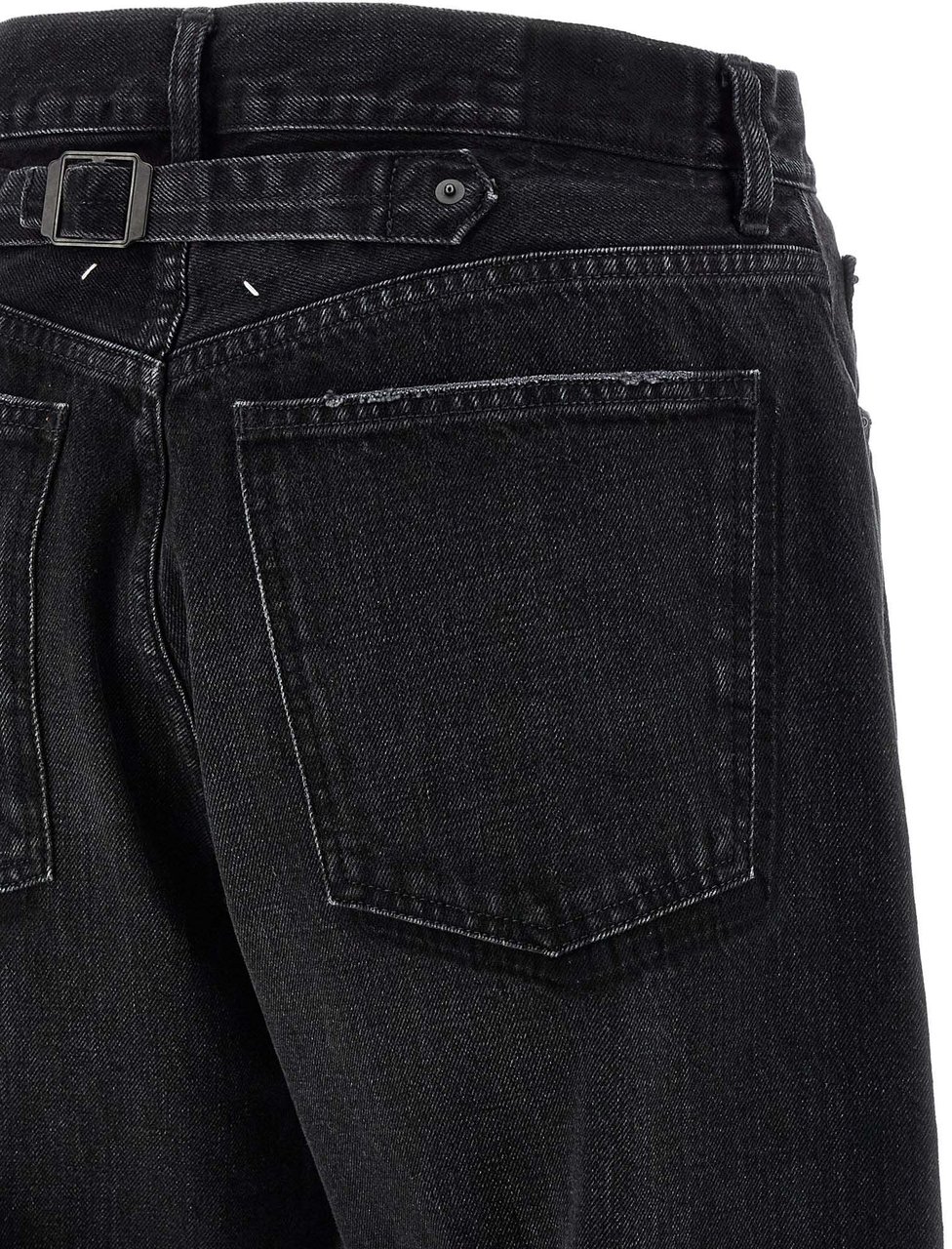 Maison Margiela Black Cotton Straight-Leg Jeans Zwart