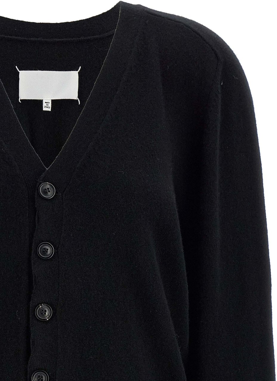 Maison Margiela Black Wool Cardigan Zwart