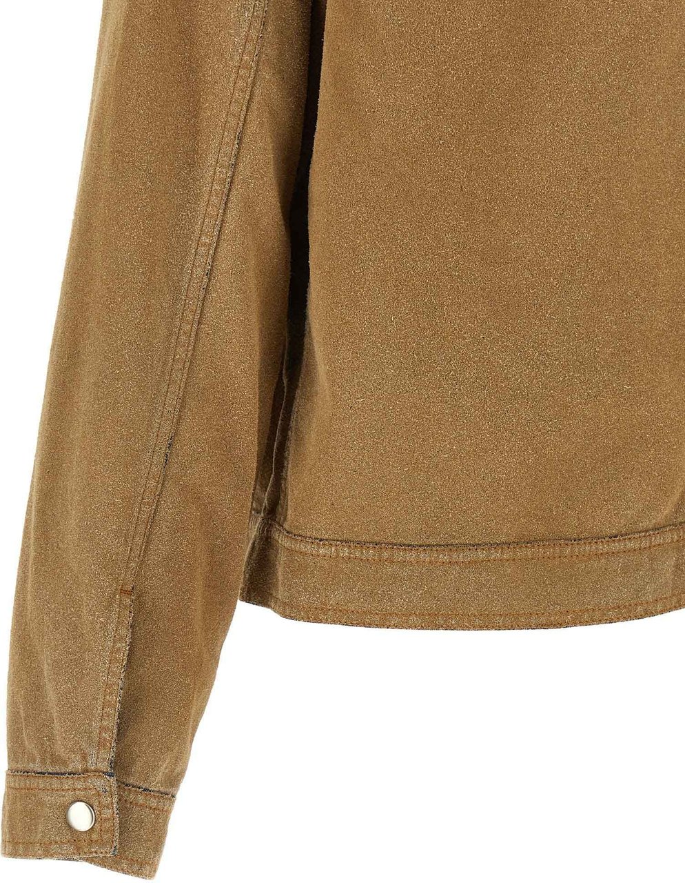 Maison Margiela Beige White Stitching Denim Trucker Jacket Neutraal