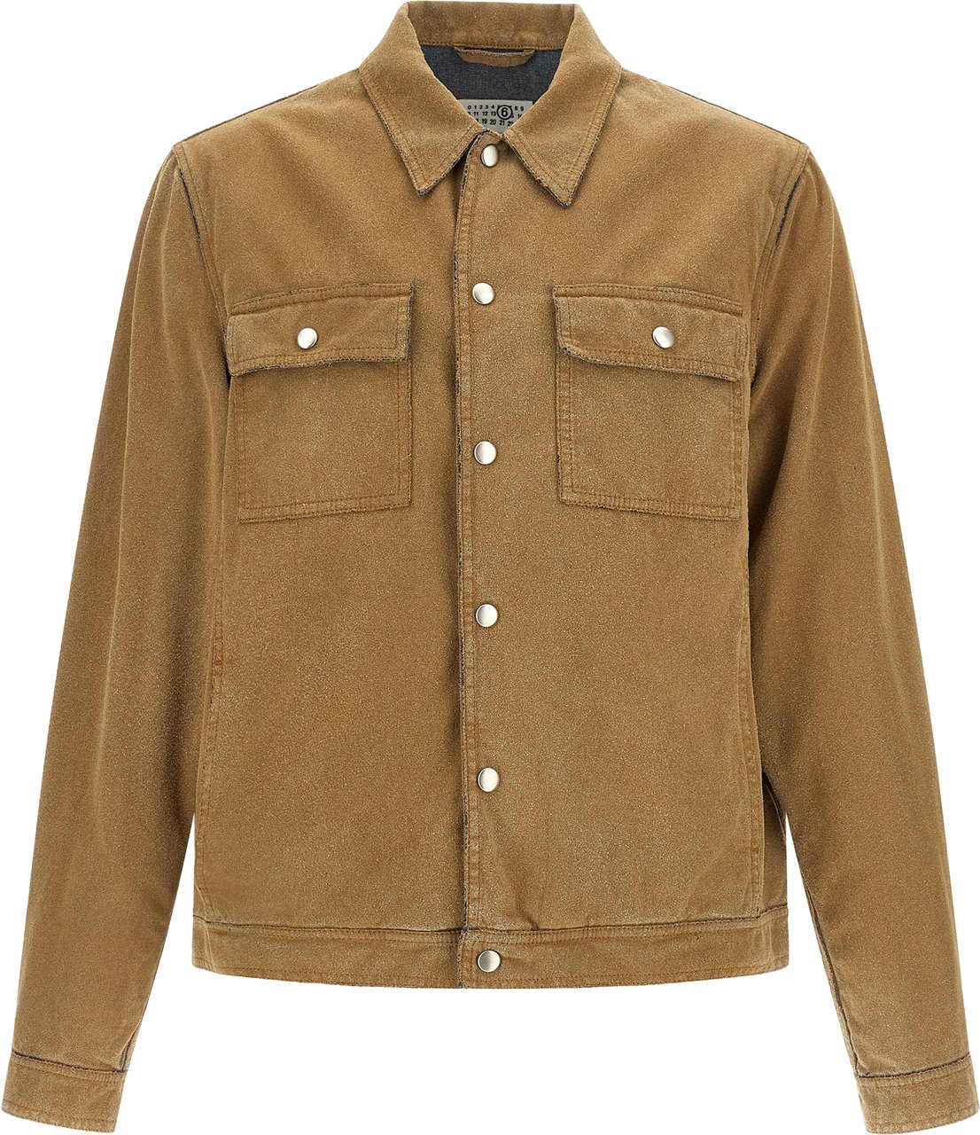 Maison Margiela Beige White Stitching Denim Trucker Jacket Neutraal