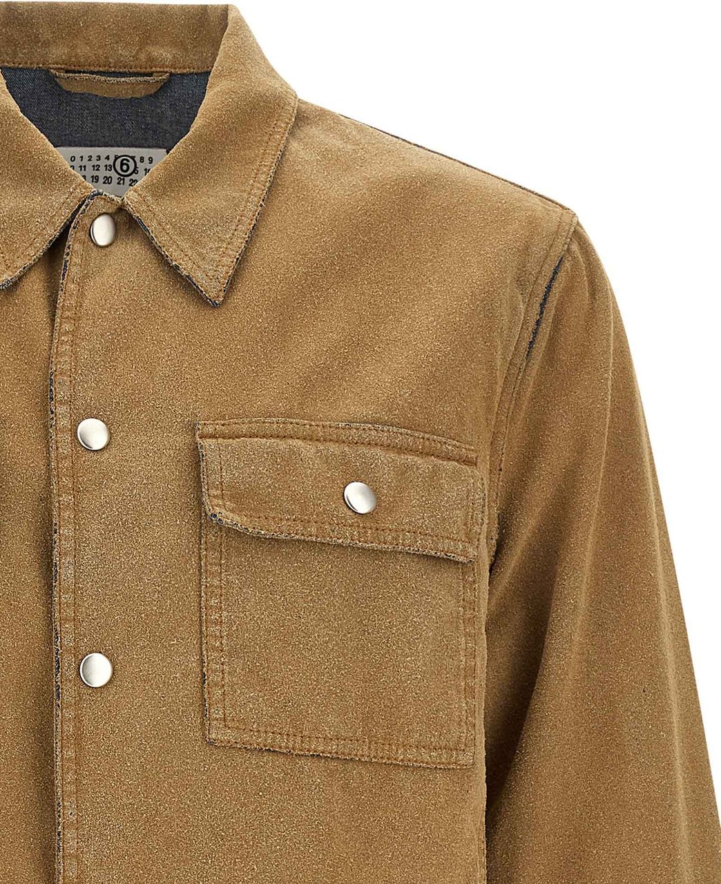 Maison Margiela Beige White Stitching Denim Trucker Jacket Neutraal