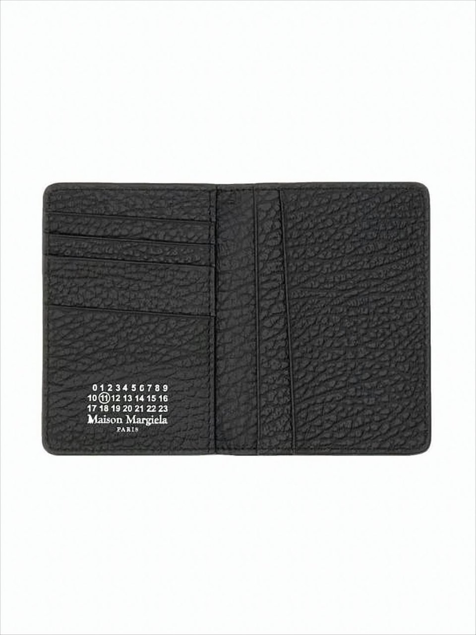 Maison Margiela Black leather card holder Zwart