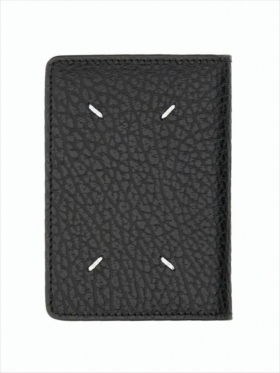 Maison Margiela Black leather card holder Zwart