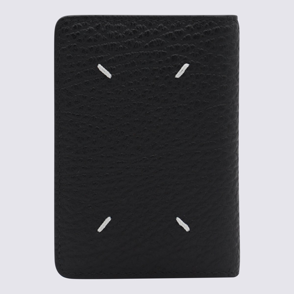 Maison Margiela Black leather card holder Zwart