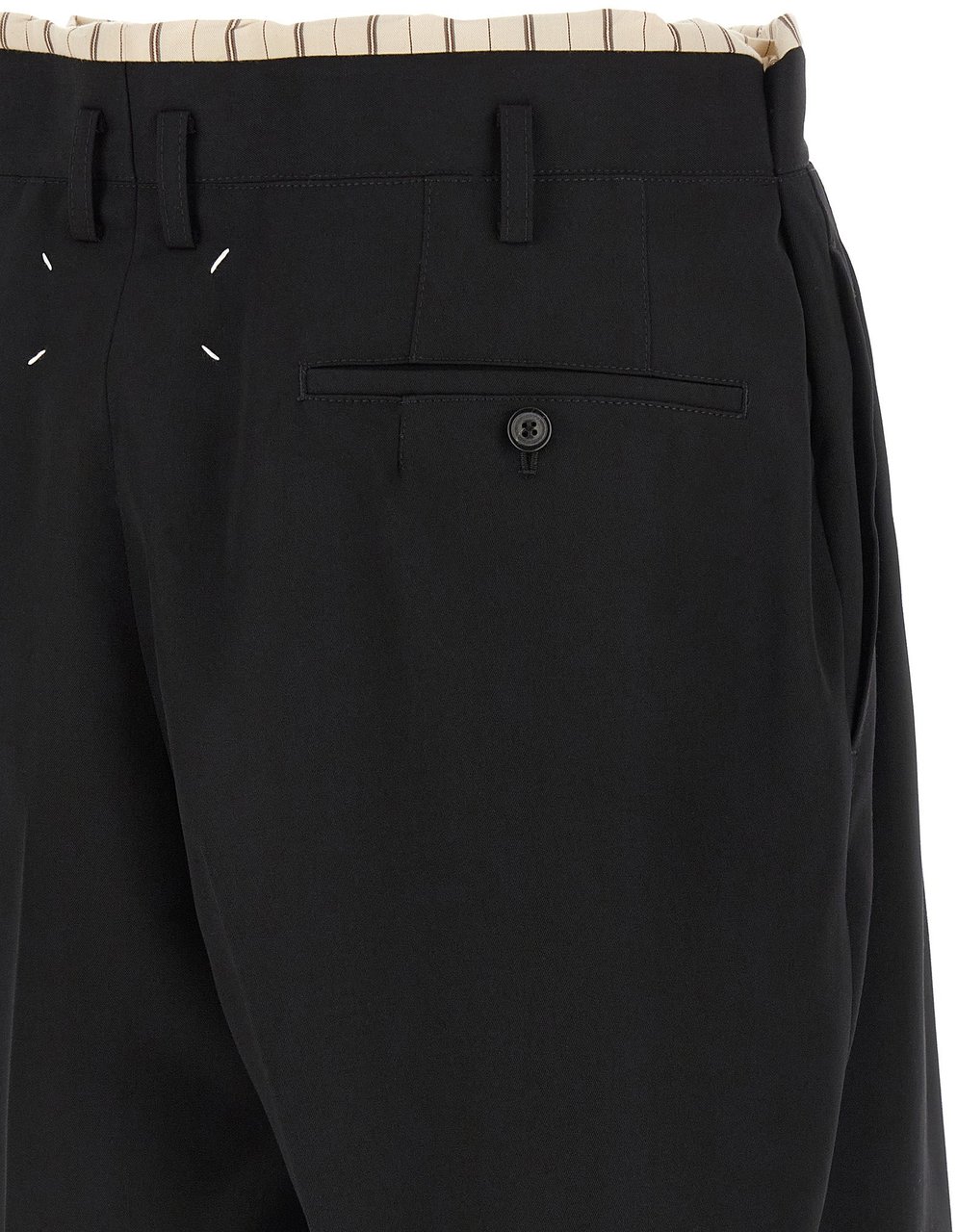Maison Margiela Black Wool Bermuda Shorts Zwart