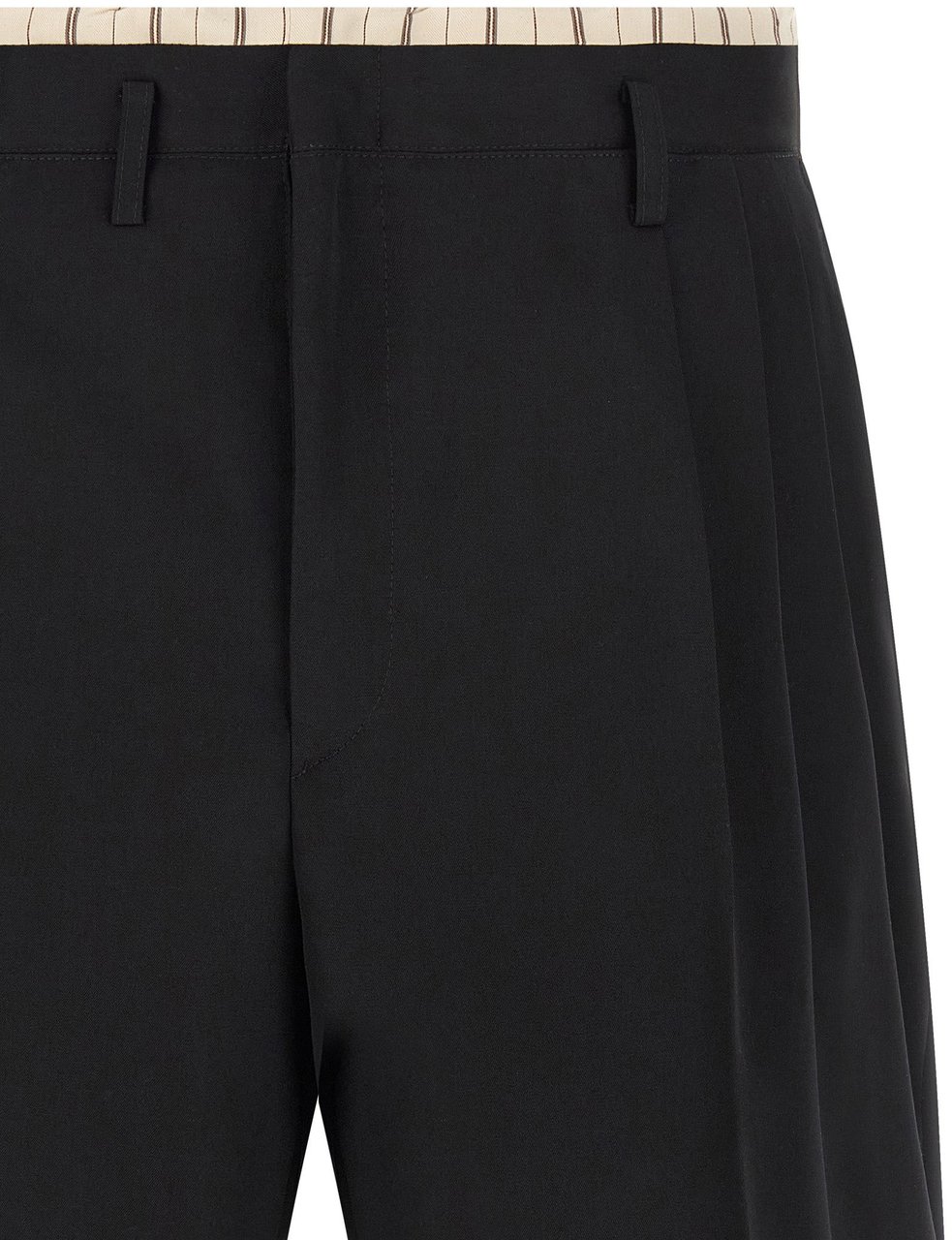 Maison Margiela Black Wool Bermuda Shorts Zwart