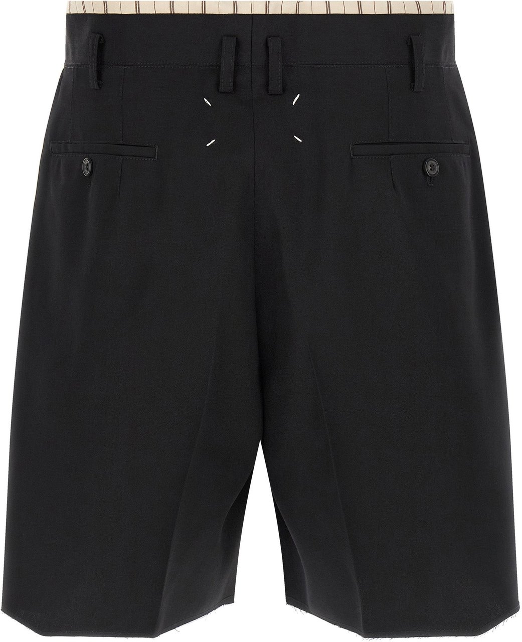 Maison Margiela Black Wool Bermuda Shorts Zwart