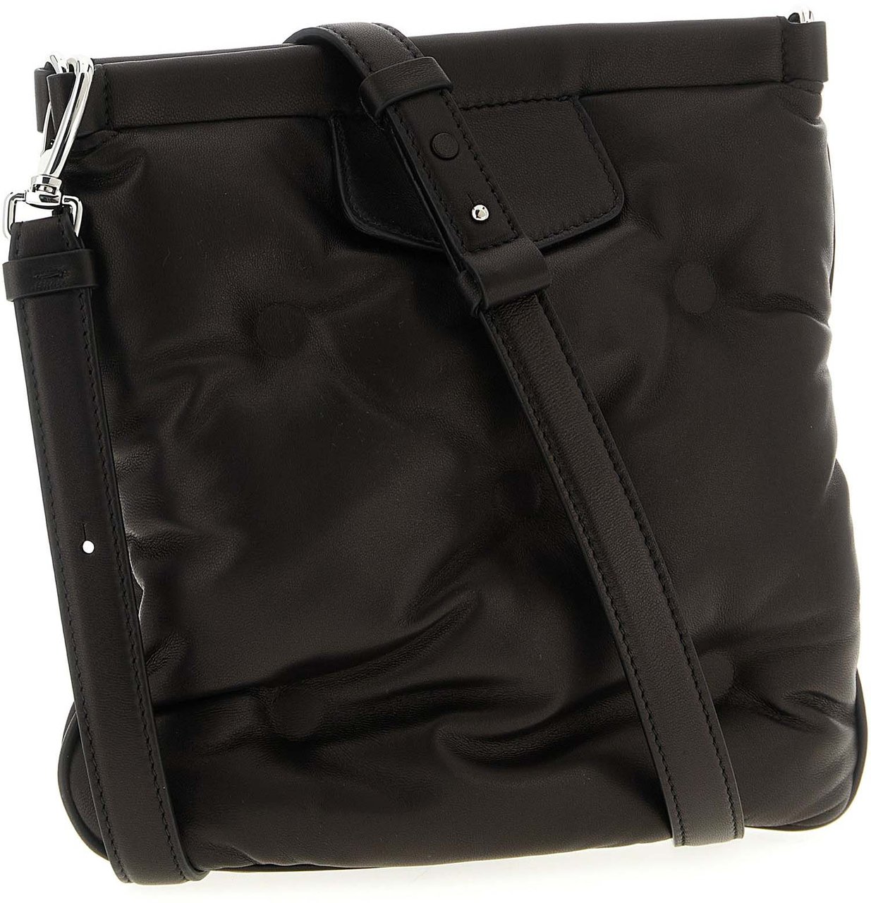 Maison Margiela Black Lambskin Crossbody Bag Zwart