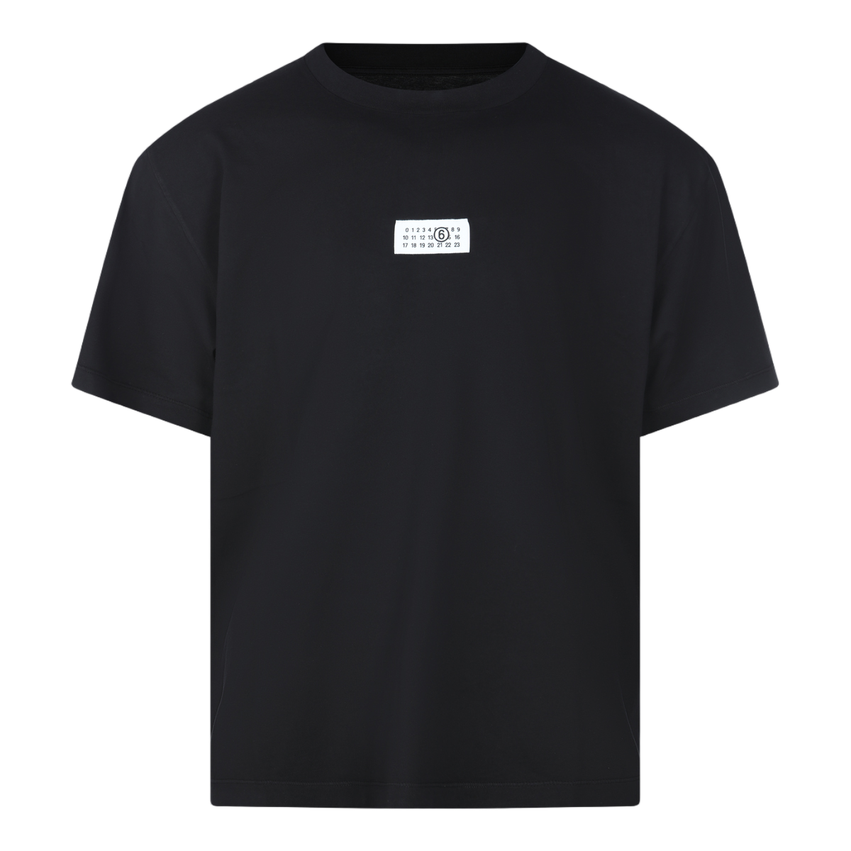 Maison Margiela Black Short-Sleeve T-Shirt with Graphic Detail Zwart