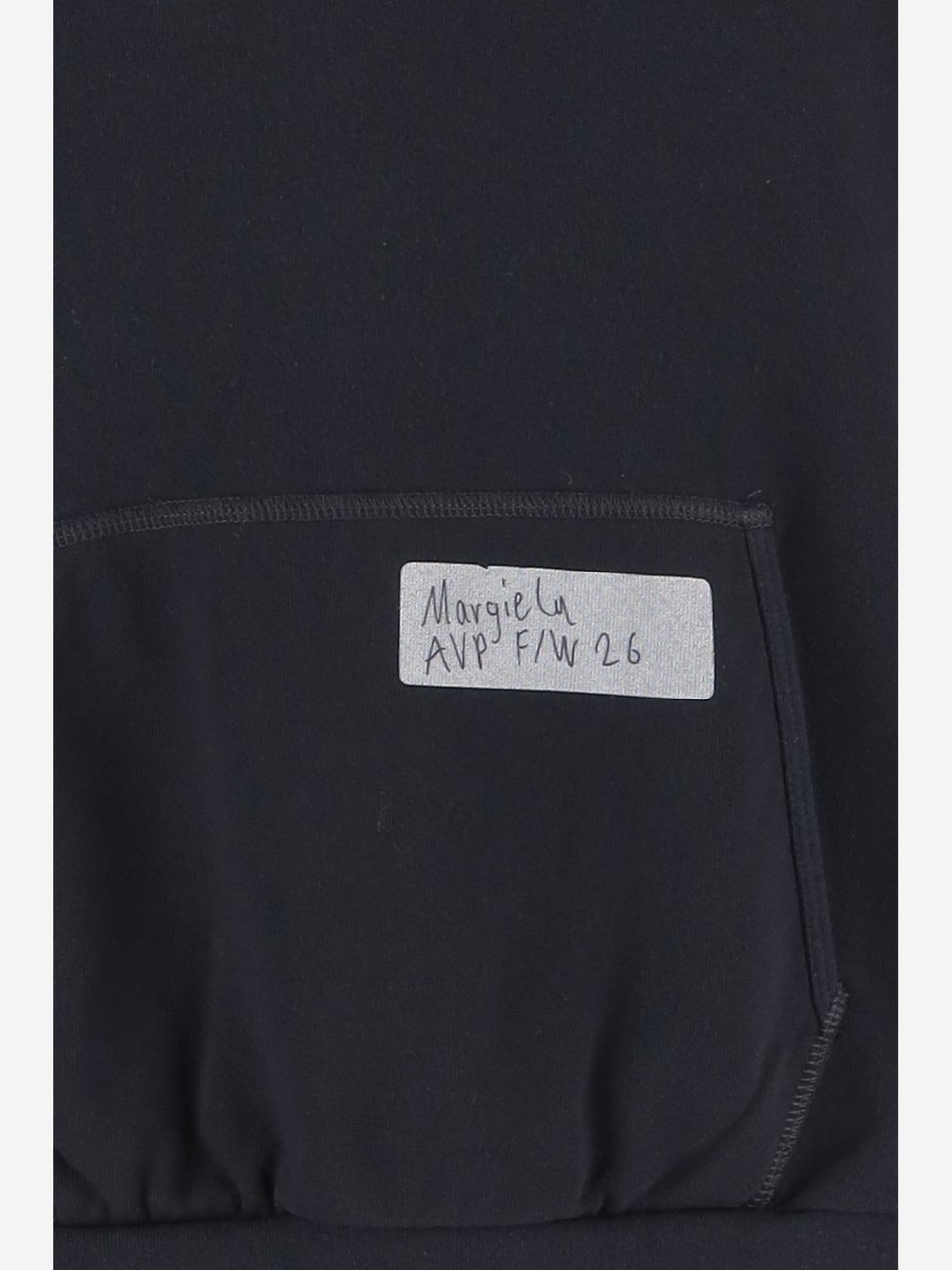 Maison Margiela Navy Cotton Hoodie With Logo Detailing And Kangaroo Pocket Blauw