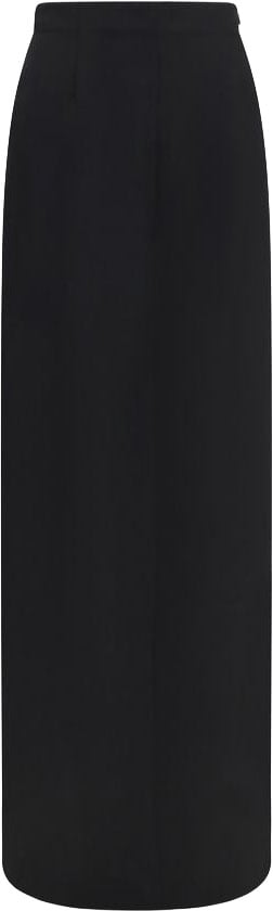 Maison Margiela Black Virgin Wool Maxi Trouser Skirt Zwart