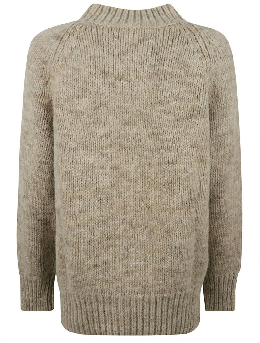 Maison Margiela Relaxed Fit Sweater With High Neck Neutraal