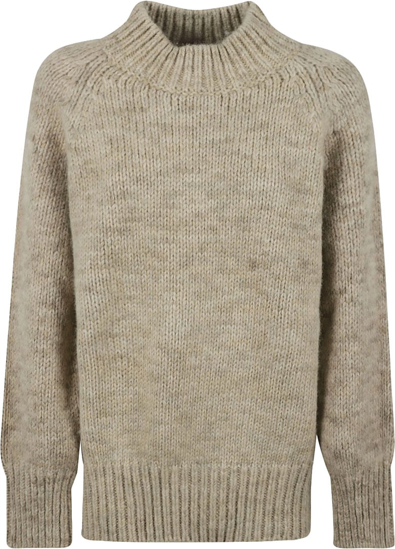 Maison Margiela Relaxed Fit Sweater With High Neck Neutraal