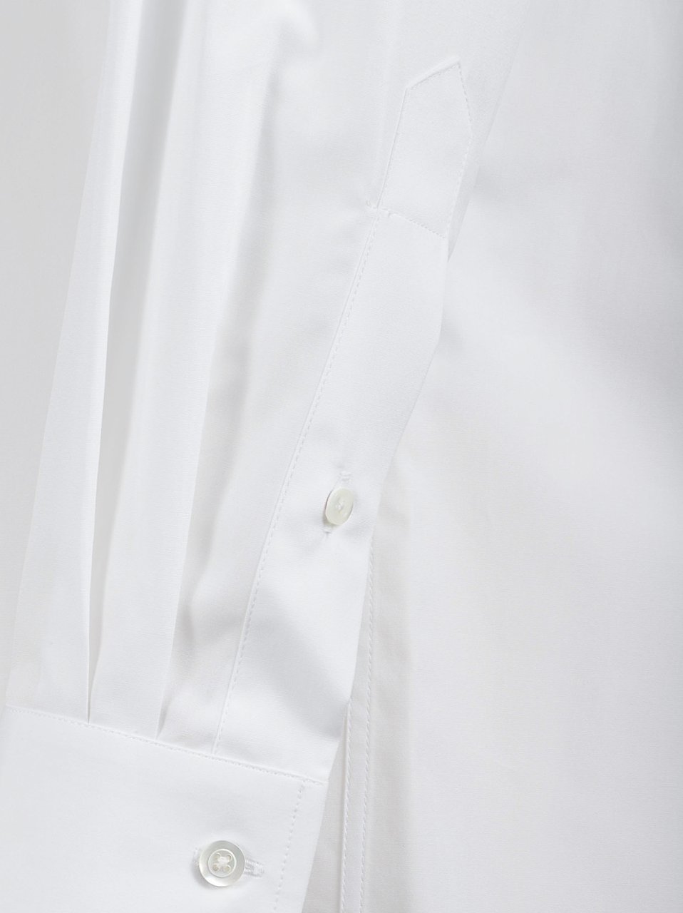 Maison Margiela White Cotton Shirt with Classic Collarless Neckline Wit