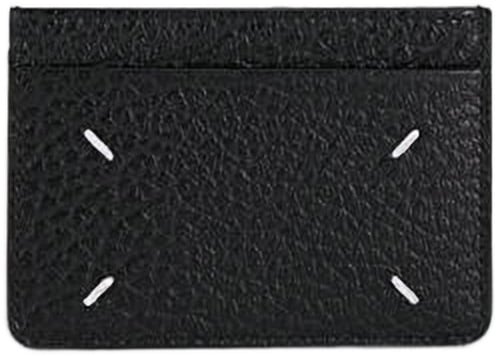 Maison Margiela Hammered Calf Leather Cardholder Zwart