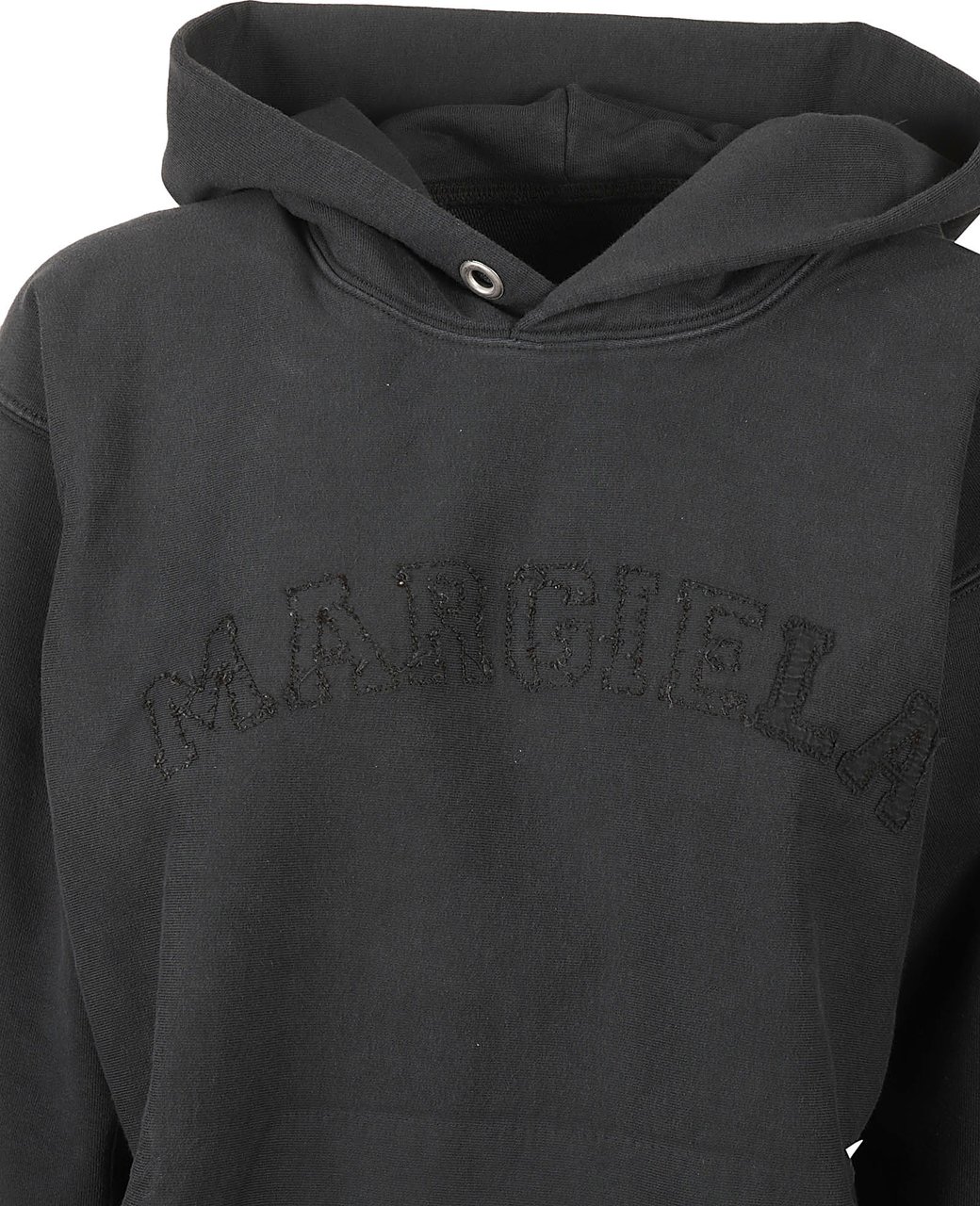 Maison Margiela Cropped Black Hoodie Zwart