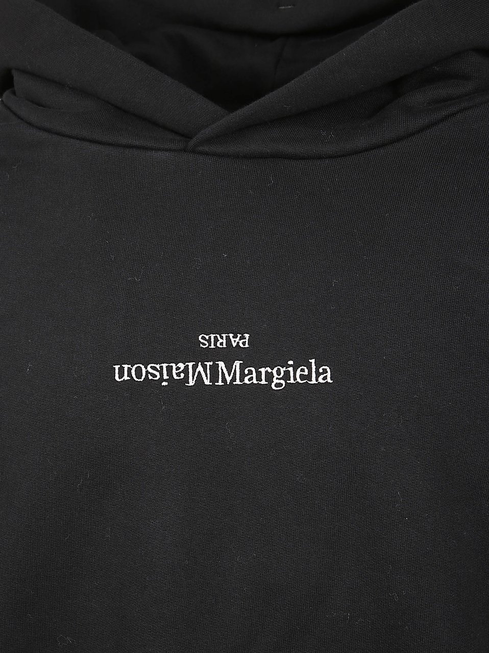 Maison Margiela Black Hoodie-Style Sweater With Design Zwart