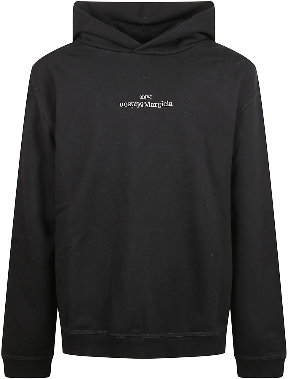 Maison Margiela Black Hoodie-Style Sweater With Design Zwart