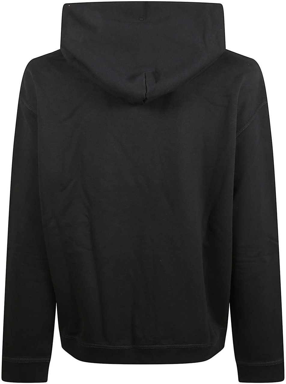 Maison Margiela Black Hoodie-Style Sweater With Design Zwart