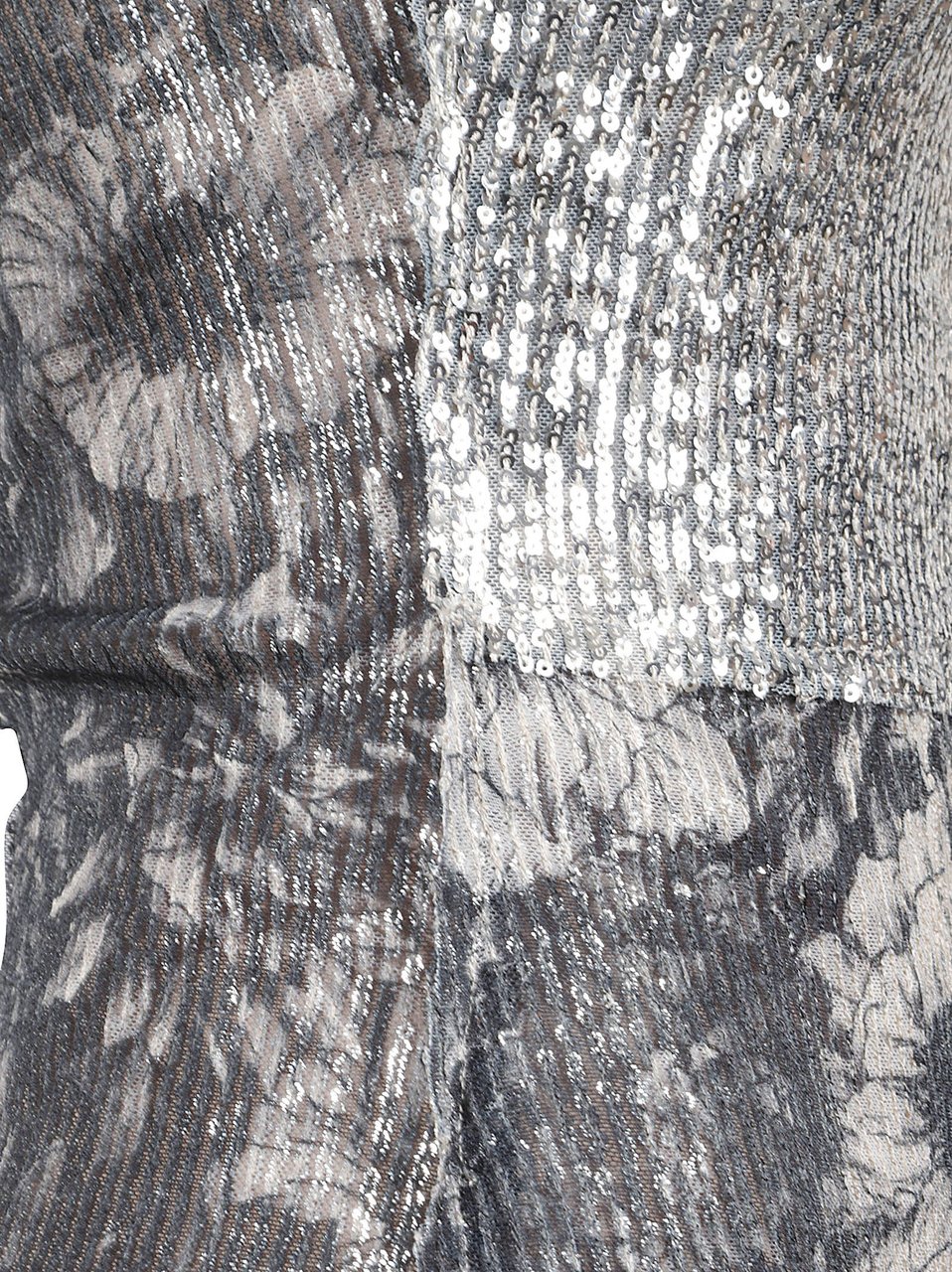 Maison Margiela Patchwork Sleeveless Top with Shimmering Sequin Accents Grijs