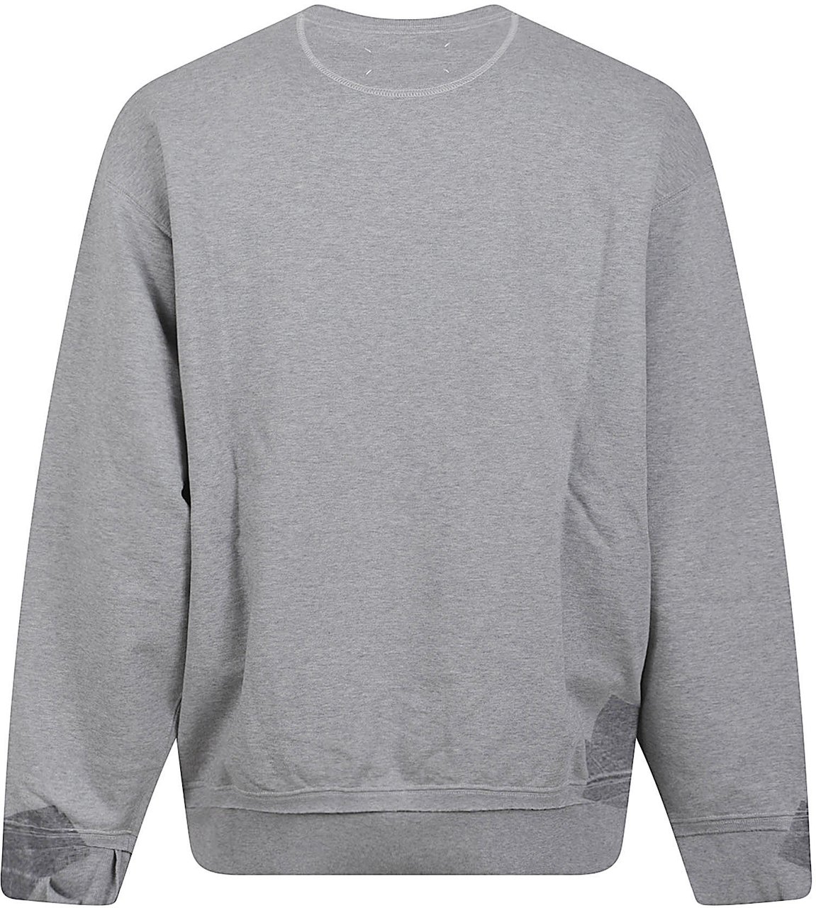 Maison Margiela Relaxed Fit Cotton Sweater with Glossy Accents Grijs