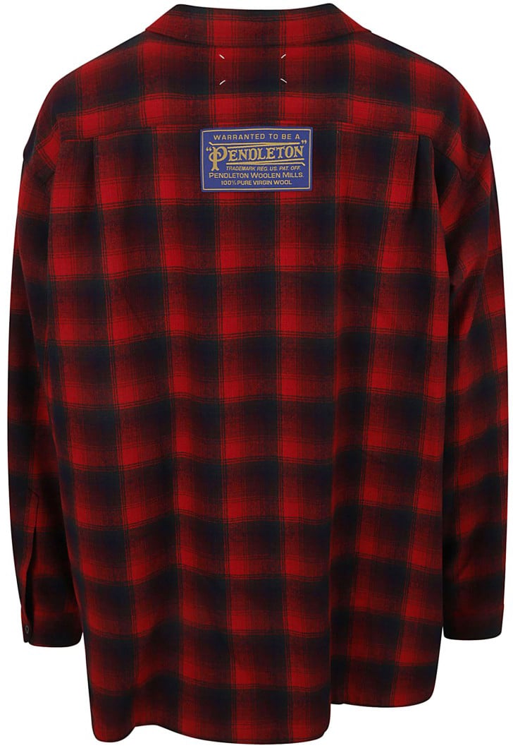 Maison Margiela Plaid Pattern Button-Down Shirt Rood
