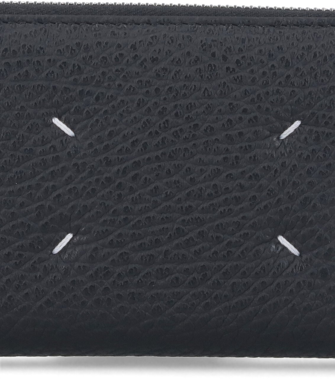 Maison Margiela Textured Calf Leather Zip Wallet Zwart