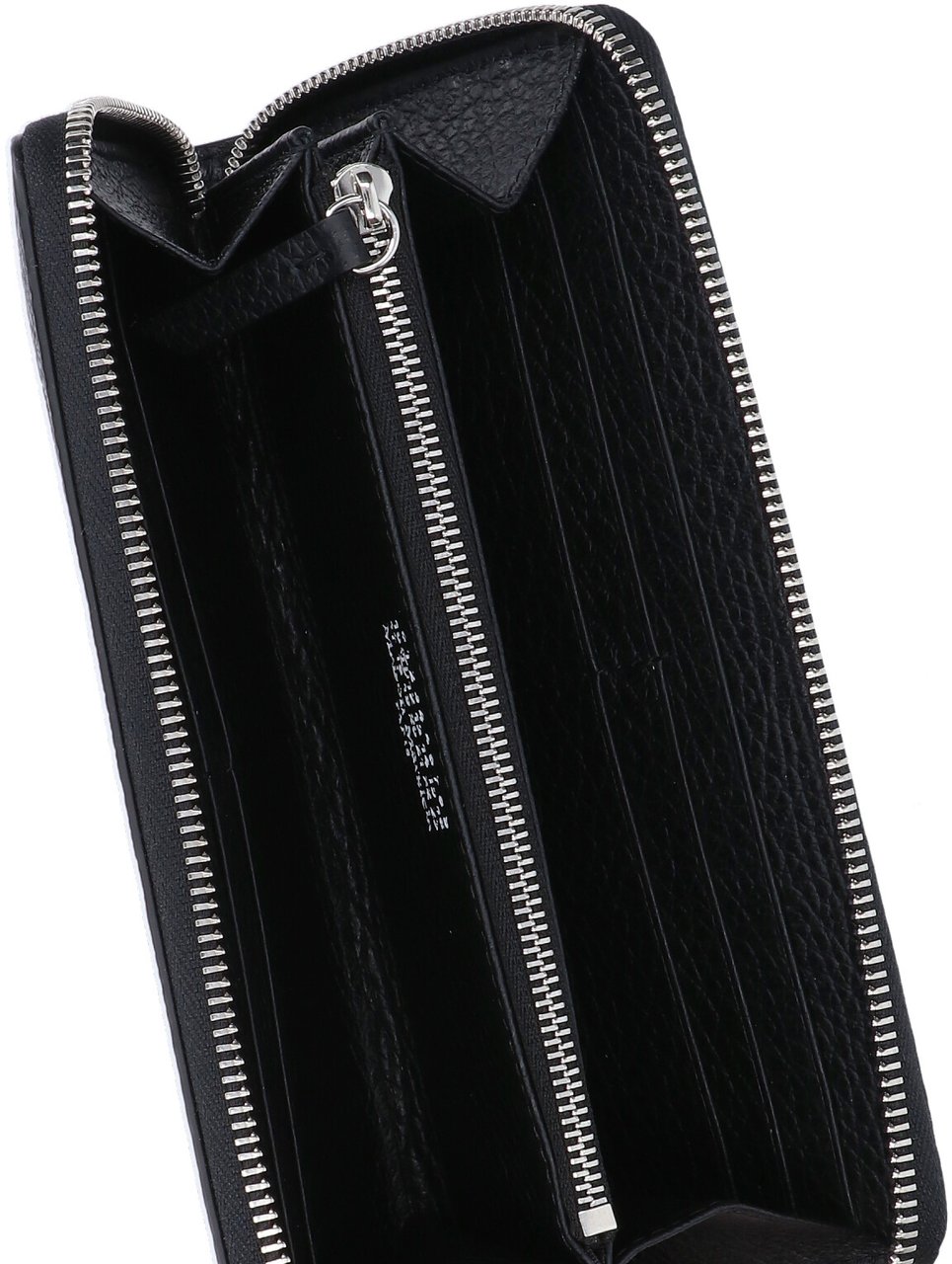 Maison Margiela Textured Calf Leather Zip Wallet Zwart