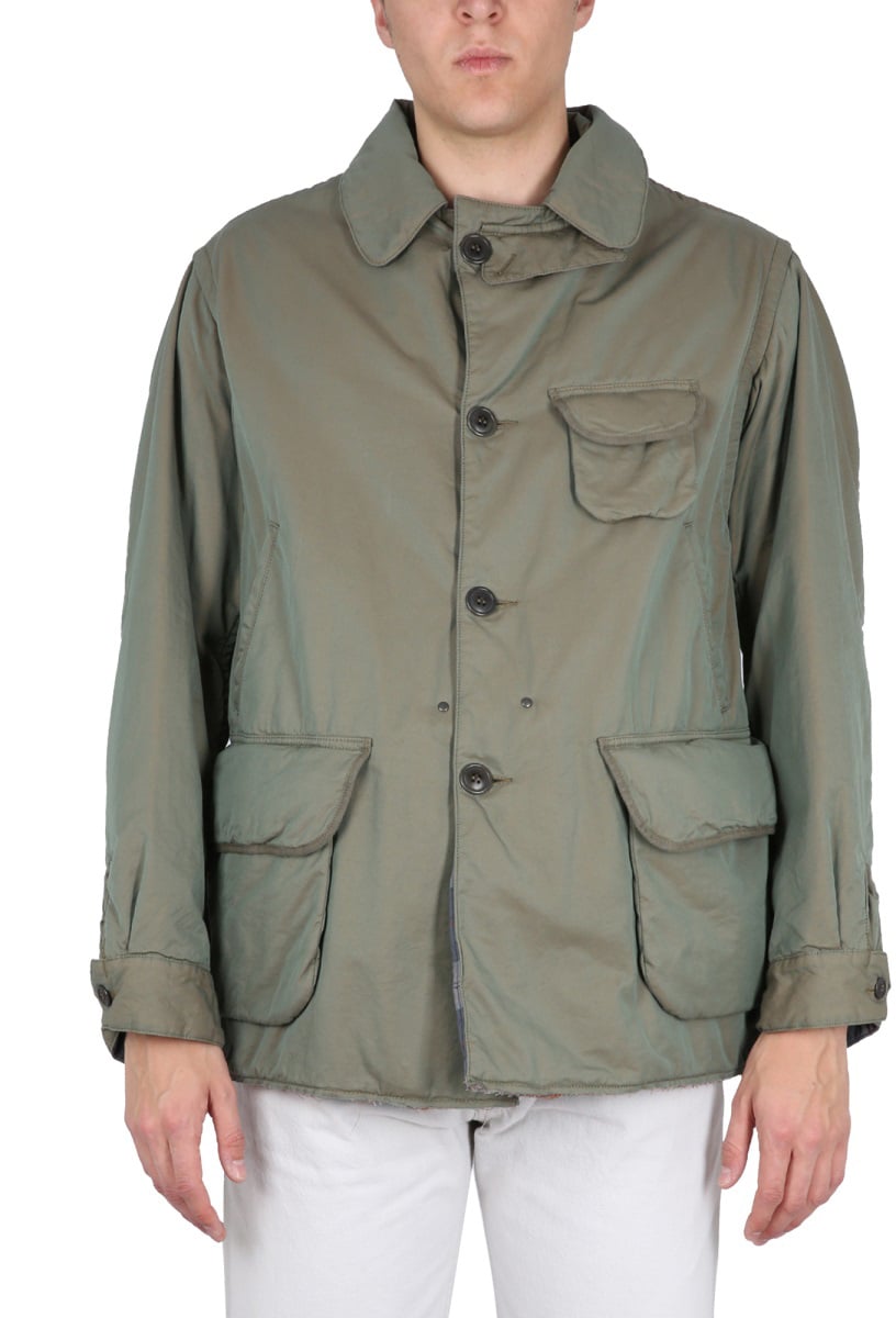 Maison Margiela TONIC DISTRESSED COTTON JACKET Groen