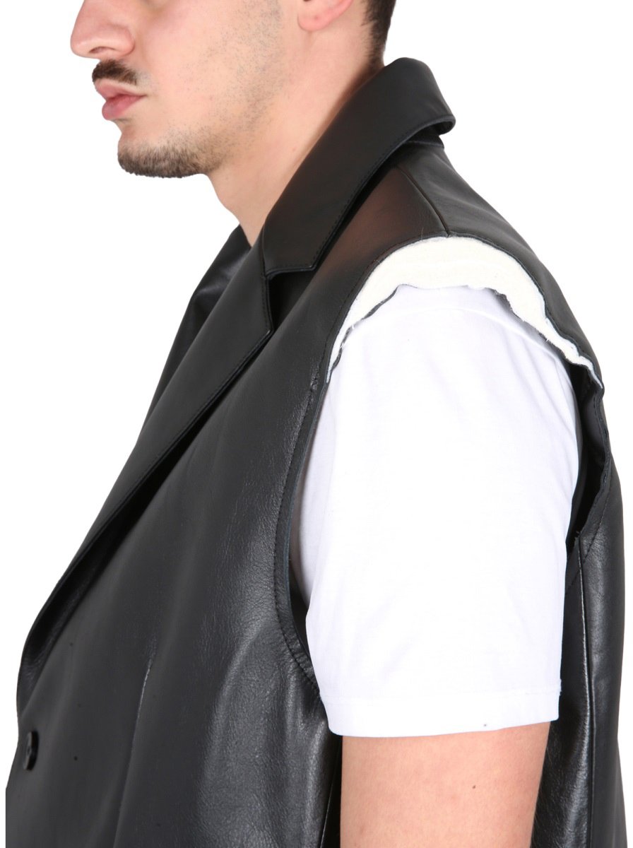 Maison Margiela LEATHER VEST Zwart