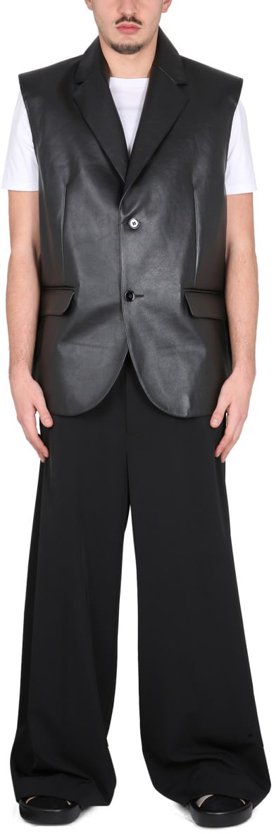 Maison Margiela LEATHER VEST Zwart