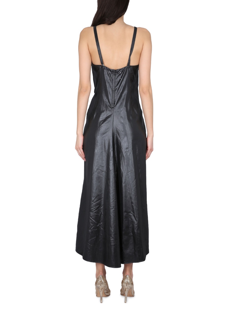 Maison Margiela MOIRÉ POLYESTER DRESS Zwart