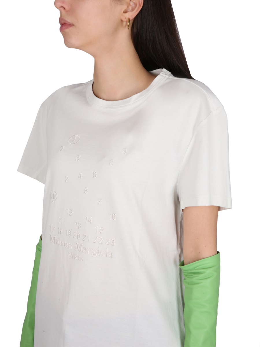 Maison Margiela T-SHIRT WITH LOGO EMBROIDERY Wit