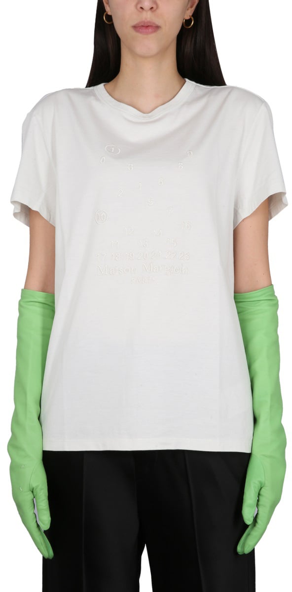 Maison Margiela T-SHIRT WITH LOGO EMBROIDERY Wit