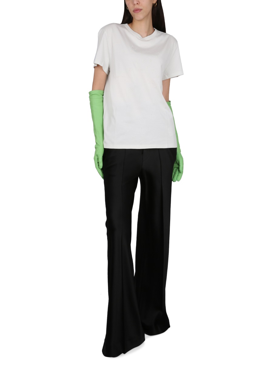 Maison Margiela T-SHIRT WITH LOGO EMBROIDERY Wit